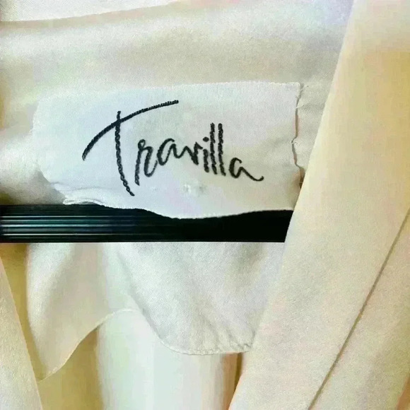 Travilla VTG William Travilla Vintage Cream Silk Blouse - Picture 7 of 8